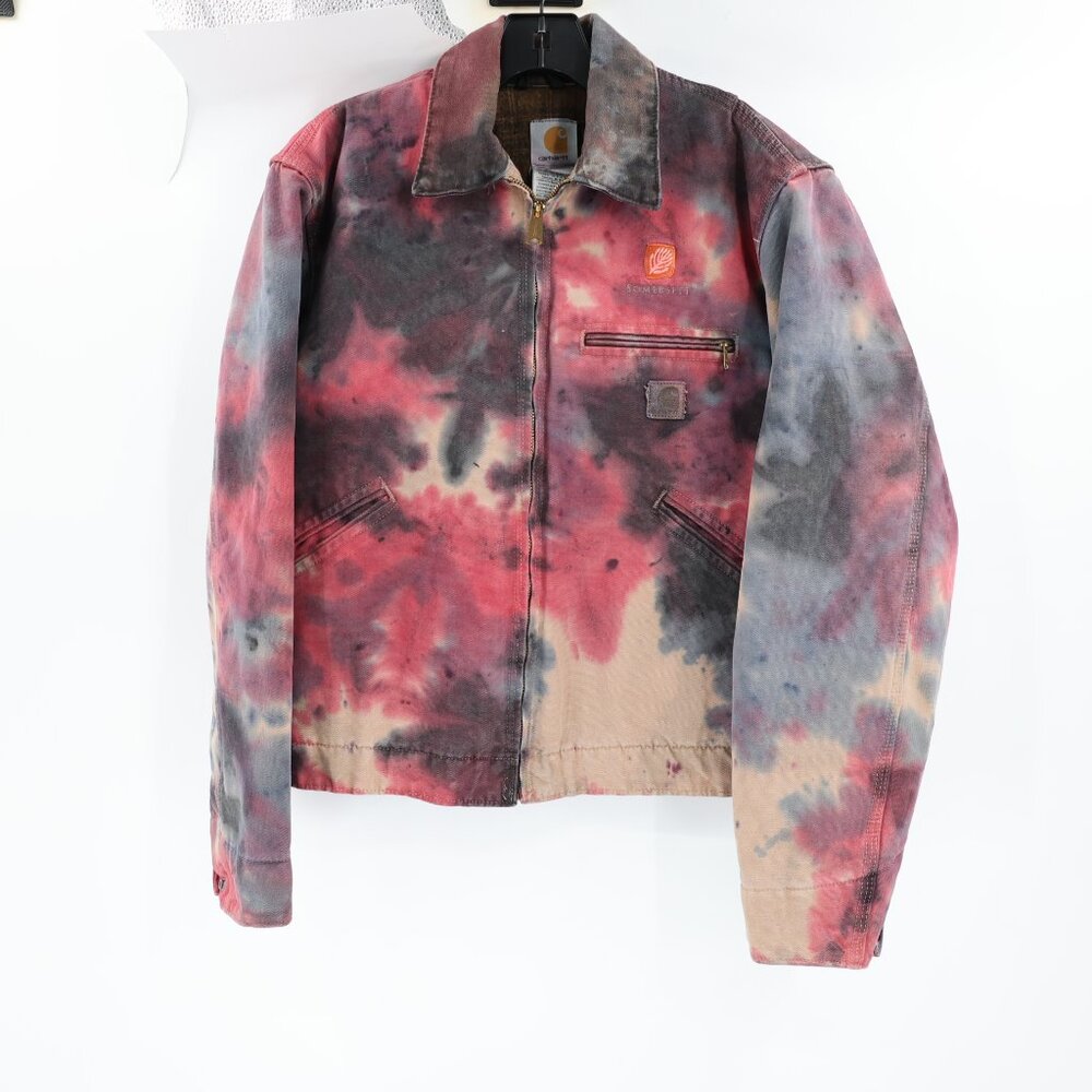VTG Carhartt Detroit Jacket men’s small custom Tye Dye blanket lined work USA